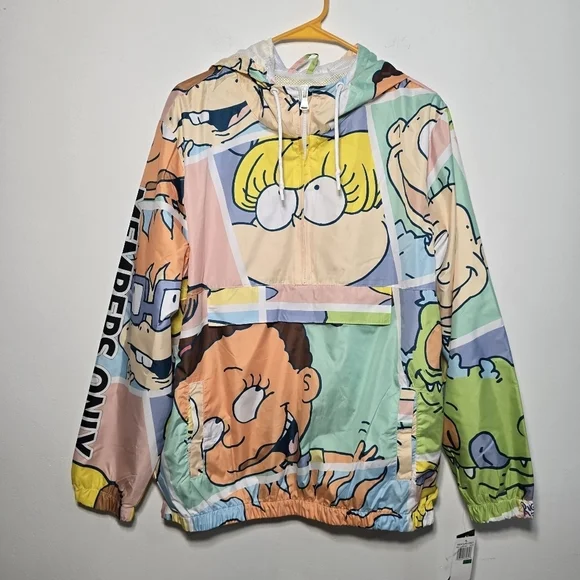 NWT Members Only x Nickelodeon Rugrats FZ Blue & Green Windbreaker Jacket - Picture 4 of 17